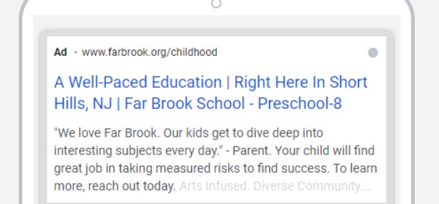 Far Brook School Digital Ad