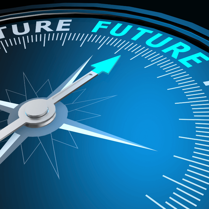 A compass points at the word 'future'. This image is used alongside the details of a live interview about strengthening a school's SEO for AI and beyond. Truth Tree is an award-winning digital marketing agency specializing in digital marketing for schools.