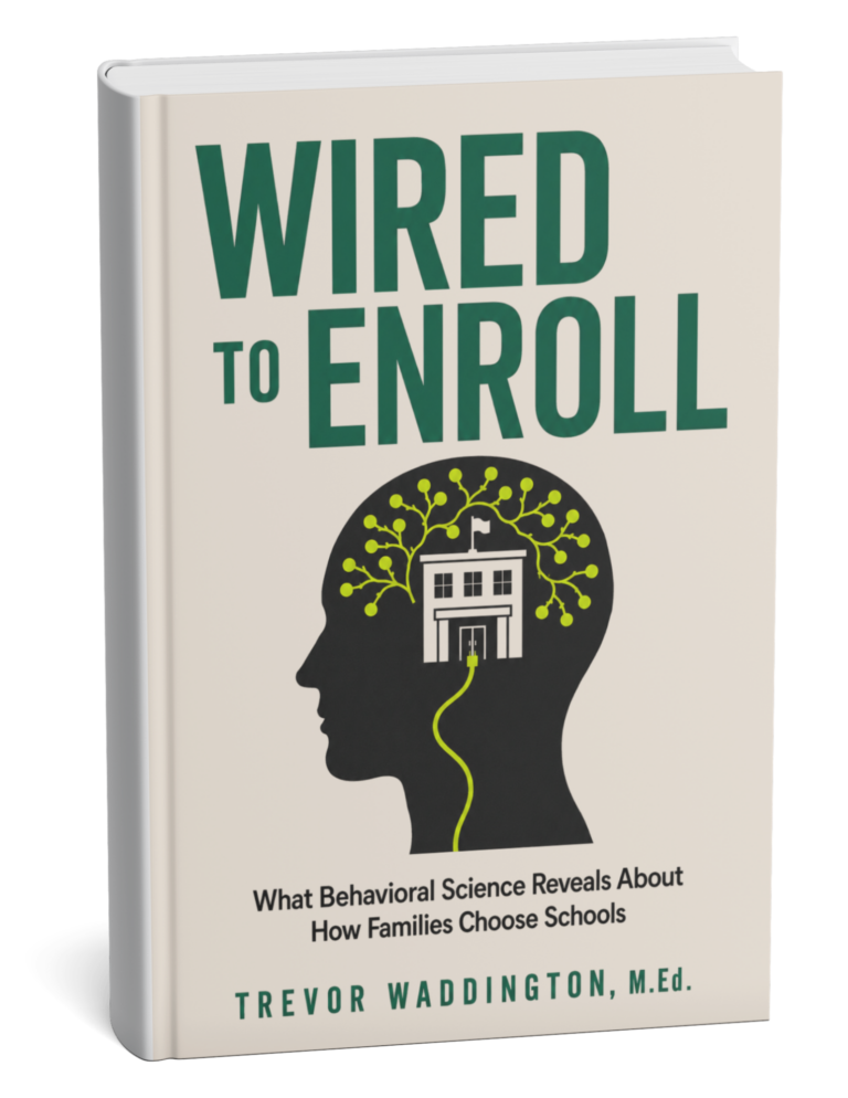 The book "Wired to Enroll: What Behavioral Science Reveals about How Families Choose Schools" by Trevor Waddington